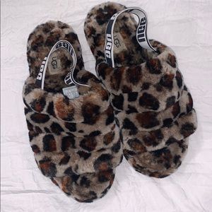 Ugg fluff yeah leopard slippers.